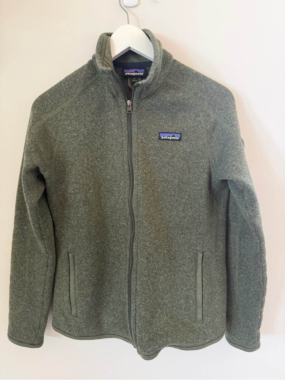 Patagonia Olive Green Zip-Up Fleece Jacket